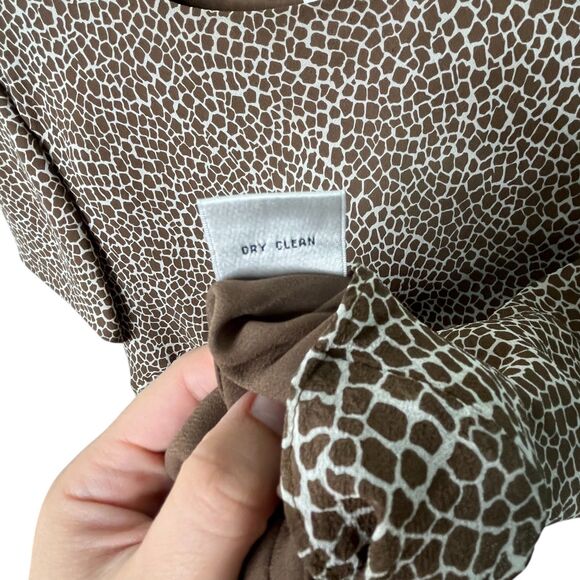 Talbots Pure Silk Giraffe Print Two Piece Skirt Set Sz 12 Career Office Chic - Picture 8 of 15